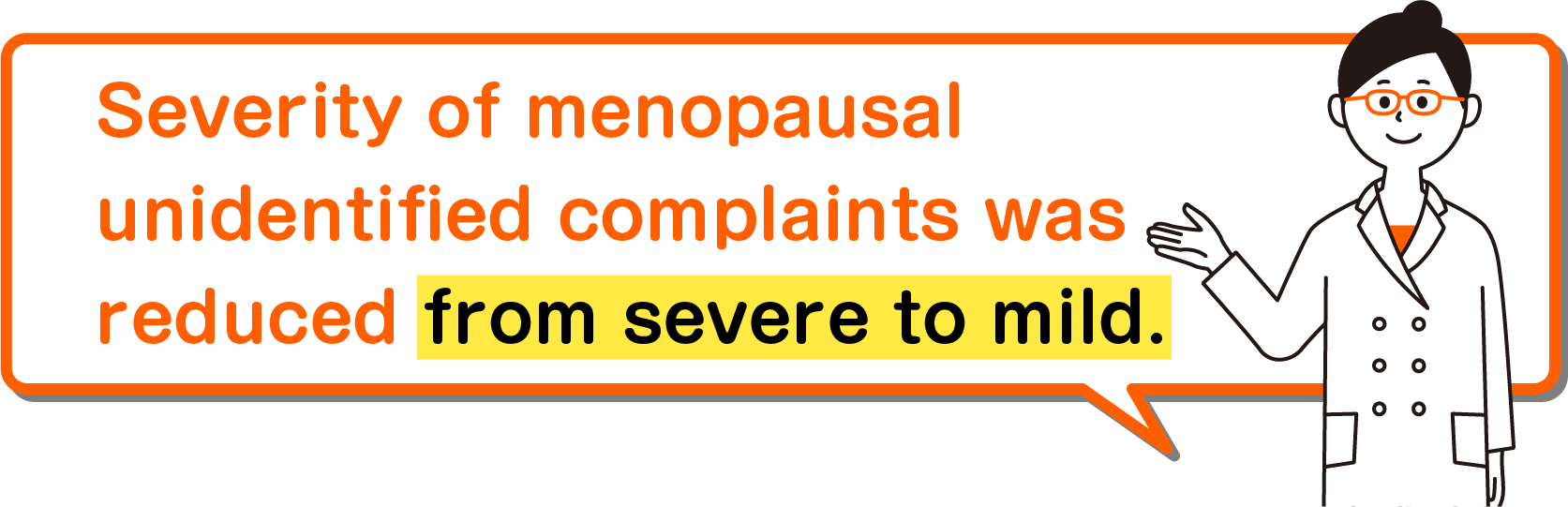 Severity of menopausal unidentified complaints was reduced from severe to mild.