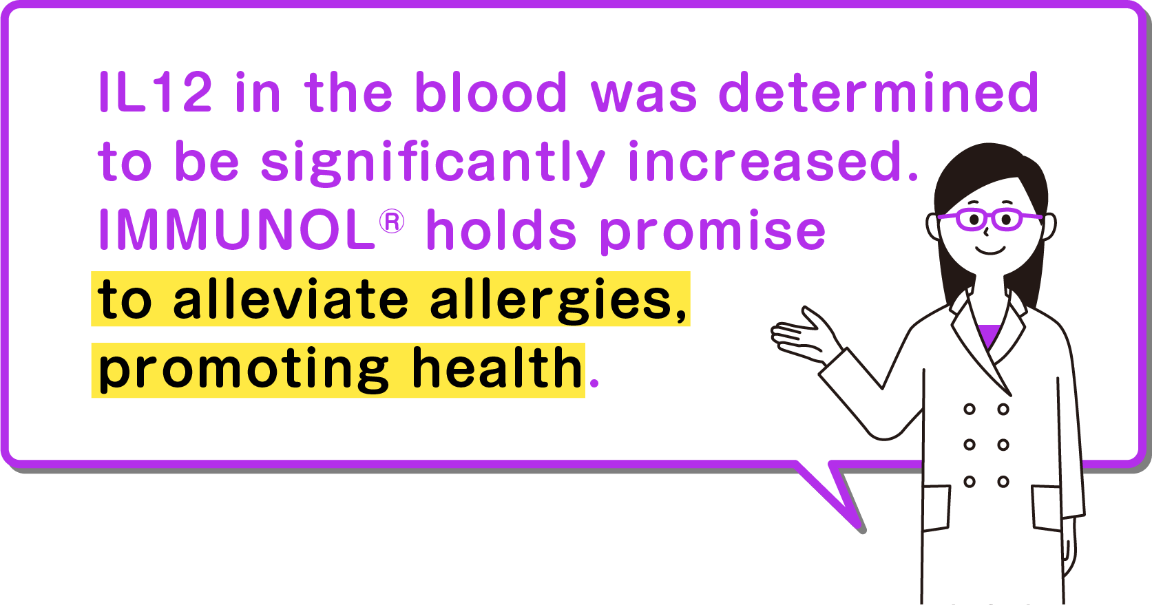IL12 in the blood was determined to be significantly increased. IMMUNOL® holds promise to alleviate allergies, promoting health.