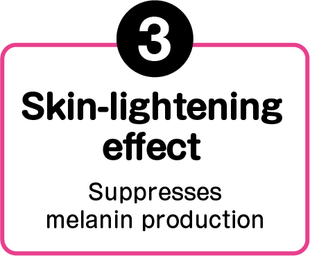 Skin-lightening effect. Suppresses melanin production.