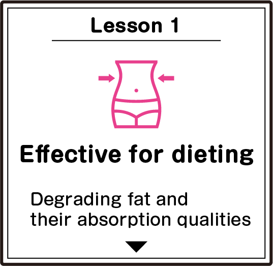 Lesson1 Effective for dieting/Degrading fat and their absorption qualities